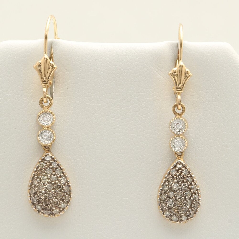 0.65 Carat Natural SI Diamonds in 14k Solid Yellow Gold Earrings
